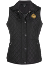 Ralph Lauren Logo-patch Diamond-quilted Vest In Black
