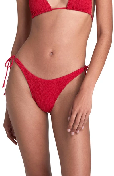 Bound By Bond-eye The Serenity Side Tie Bikini Bottoms In Baywatch Red