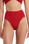 Bound By Bond-eye The Palmer Ribbed Bikini Bottoms In Baywatch Red