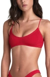 Bound By Bond-eye The Selena Rib Bikini Top In Baywatch Red