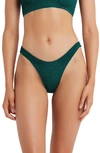 Bound By Bond-eye The Scene High Leg Ribbed Bikini Bottoms In Jewel Green