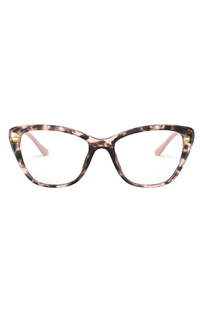 Prada Versace 52mm Optical Glasses In Pink Havana/demo Lens