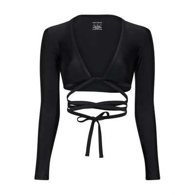 Matteau + Net Sustain The Wrap Sun Bikini Top In Black