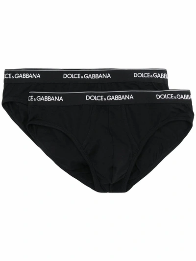 Dolce & Gabbana Dolce E Gabbana Mens Black Cotton Brief In Nero