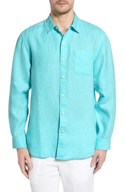 Tommy Bahama 'sea Glass Breezer' Original Fit Linen Shirt In Clear Ocean