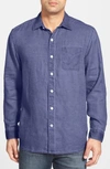 Tommy Bahama 'sea Glass Breezer' Original Fit Linen Shirt In Orient Blue