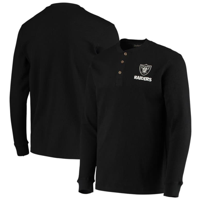 Dunbrooke Black Las Vegas Raiders Logo Maverick Thermal Henley Long Sleeve T-shirt