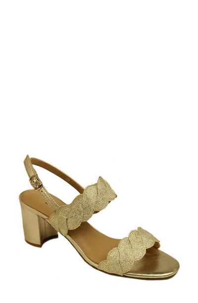 Vaneli Lettie Sandal In Beige/ Platino Weave Fabric