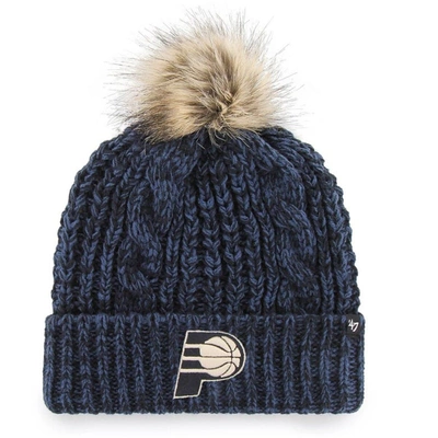 47 ' Navy Indiana Pacers Meeko Cuffed Knit Hat With Pom