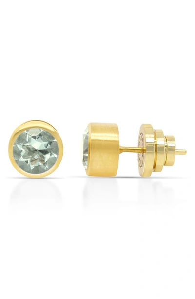 Dean Davidson Signature Midi Knockout Stud Earrings In Green Amethyst/gold