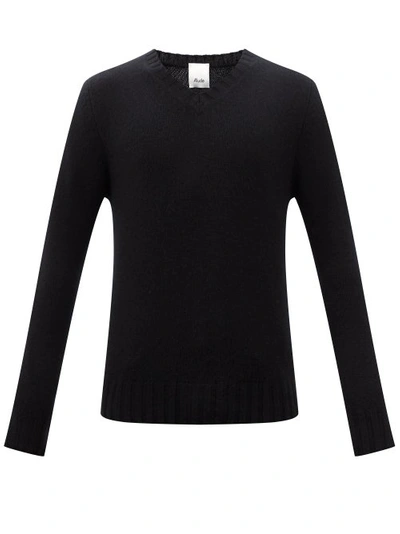 Allude V-neck Cashmere Sweater In Black