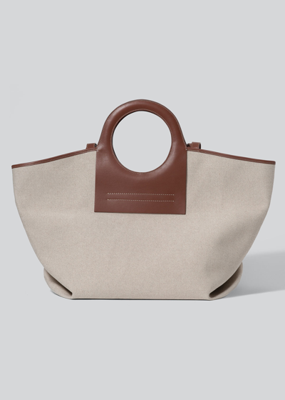 Hereu Cala Large Canvas Tote Bag In Brown