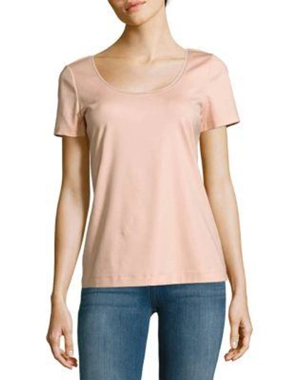 Lafayette 148 Cotton-blend Solid Top In Iced Coral