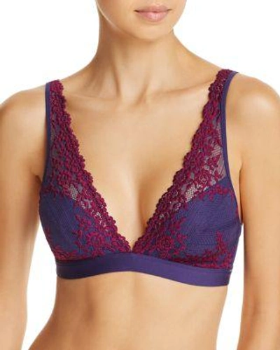 Wacoal Embrace Lace Convertible Plunge Soft Cup Wireless Bra In Astral Aura/plum Caspia