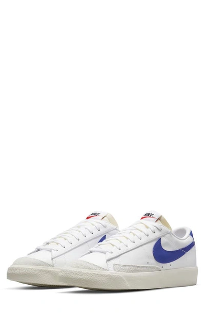 Nike Blazer Low '77 Sneaker In White/ Hyper Royal