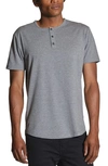 Cuts Clothing Trim Fit Short Sleeve Henley In Heather Grey