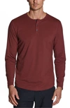 Cuts Clothing Trim Fit Long Sleeve Henley In Cabernet