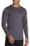 Cuts Clothing Trim Fit Long Sleeve Henley In Cast Iron