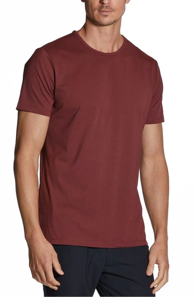 Cuts Clothing Trim Fit Split Hem Crewneck T-shirt In Cabernet