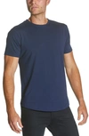 Cuts Clothing Trim Fit Crewneck Cotton Blend T-shirt In Pacific Blue