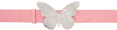 Blumarine Pink Butterfly Buckle Belt In N0126 Flamingo Pink