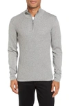 Zachary Prell Higgins Quarter Zip Sweater In Light Grey