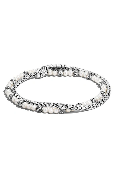 John Hardy Classic Chain Pearl Wrap Bracelet In Silver