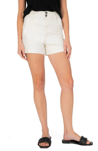 Kut From The Kloth Jane Double Button Shorts In Ecru