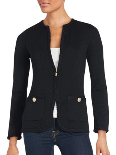 St. John Santana Knit Jacket In Black