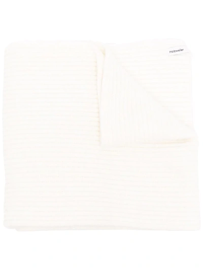 Holzweiler Ribbed-knit Cashmere Scarf In Weiss