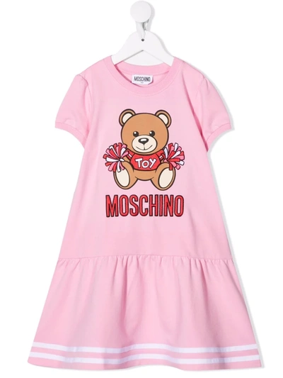 Moschino Kids' Toy-bear Print Dress In Pink