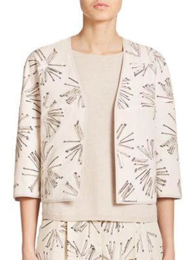 Akris Matchstick Print Reversible Jacket In Canvas