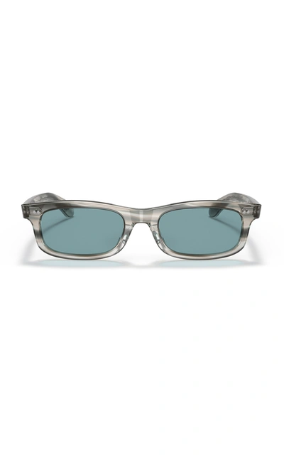 Oliver Peoples Women's X Fai Polarized Square-frame Acetate Sunglasses In Teal Polar