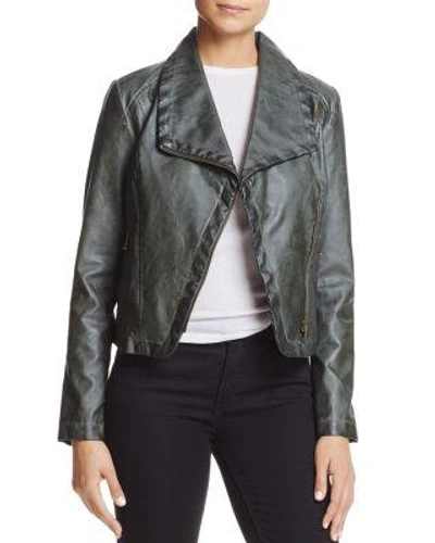 Bagatelle Faux-leather Moto Jacket In Olive