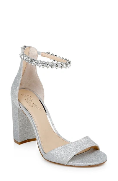 Jewel Badgley Mischka Badgley Mischka Collection Louise Ankle Strap Sandal In Silver