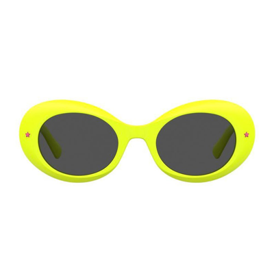 Chiara Ferragni Bold Propionate Oval Sunglasses In 40gir Yellow