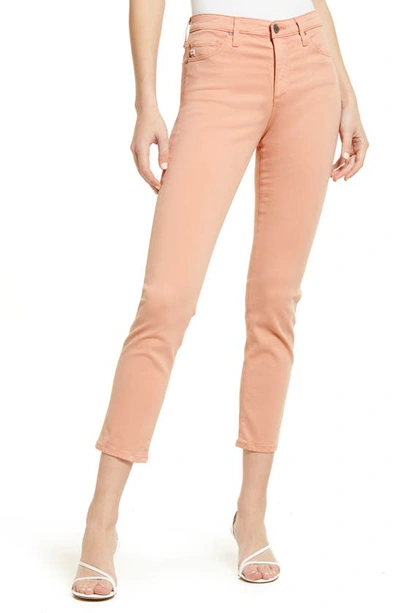 Ag The Prima Mid Rise Crop Cigarette Jeans In Watermelon Sorb