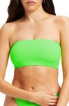 Good American Better Band Strapless Reversible Swim Top In Chartreuse003