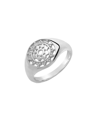 Sterling Forever Pinwheel Signet Ring In Silver
