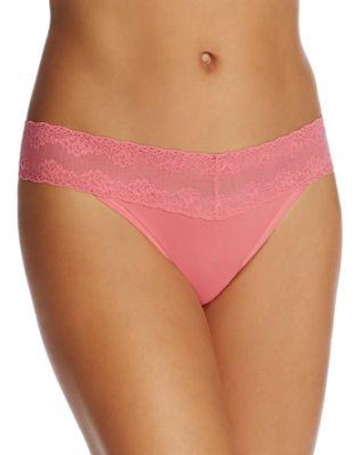Natori Bliss Perfection Lace-waist Thong 750092 In Rose Glow