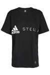 Adidas By Stella Mccartney Logo-print Short-sleeved T-shirt In Black