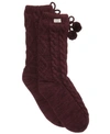 Ugg Pom Pom Fleece Slipper Socks In Port