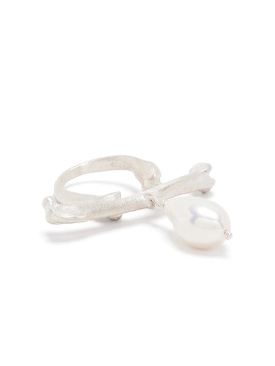 Claire English Nassau Pearl Ring In Silver