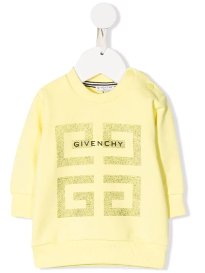 Givenchy Babies' 4g-print Cotton Sweatshirt In Yellow