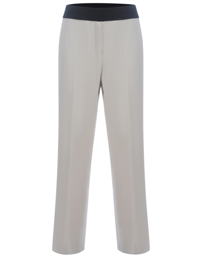's Max Mara Trousers In Stretch Cotton And Viscose In Bianco