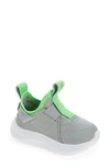 Nike Kids' Flex Plus Sneaker In Grey/ Chrome/ Green