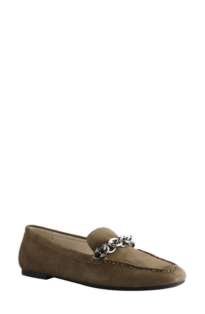 Calvin Klein Elanna Leather Chain Link Loafer In Oak Dna01