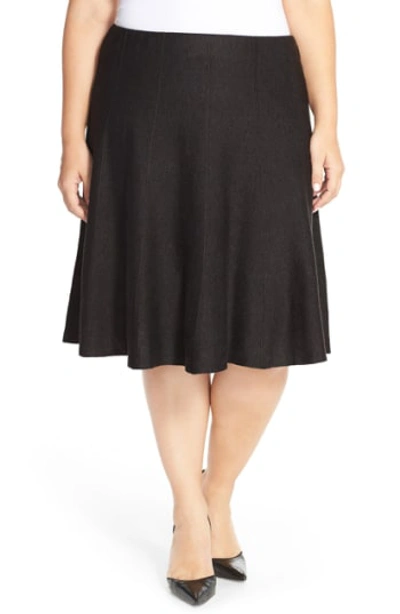 Nic + Zoe Plus Size Paneled Twirl Skirt In Black Onyx