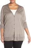 Nic + Zoe Chiffon Back Cardigan In Mushroom