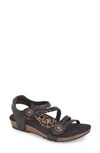 Aetrex 'jillian' Braided Leather Strap Sandal In Black